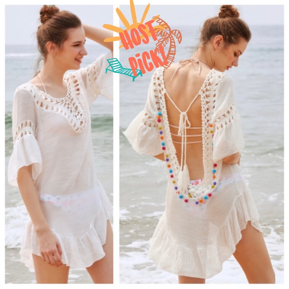 ✨HP!✨ Boho Pom Pom Coverup
